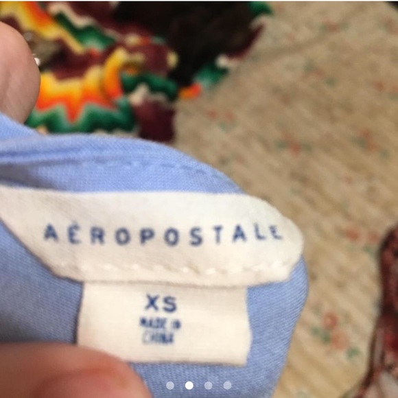 Vivid Blue Boho Aeropostale Peasant Top/Blouse - Picture 4 of 6